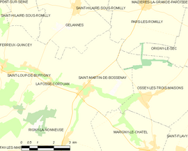 Mapa obce Saint-Martin-de-Bossenay
