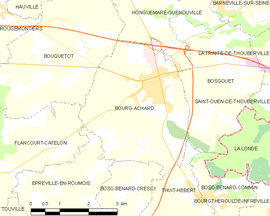 Mapa obce Bourg-Achard