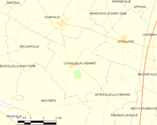 Carte de la commune de Louville-la-Chenard.