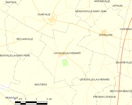 Mapa obce Louville-la-Chenard