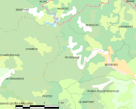 Mapa obce Peyremale