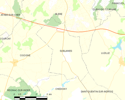 Mappa dei limiti territoriali di Sublaines