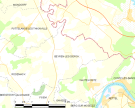 Mapa obce Beyren-lès-Sierck