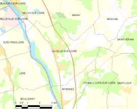 Mapa obce La Celle-sur-Loire