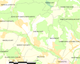 Mapa obce Chevincourt