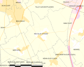 Mapa obce Neuville-Vitasse