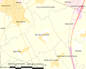 Poziția localității Neuville-Vitasse