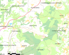 Mapa obce Saint-Ours