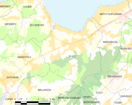 Mapa obce Sciez