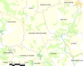 Poziția localității Leignes-sur-Fontaine