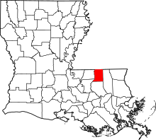 Harta e St. Helena Parish në Louisiana