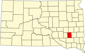 Ubicación del condado de Hanson (condado de Hanson)