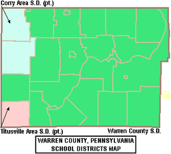 Peta dari Warren County Pennsylvania Sekolah Kabupaten.png