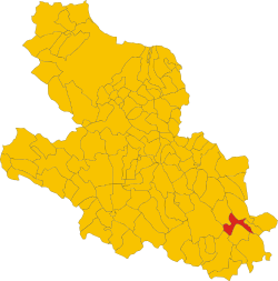 Map of comune of Rivisondoli (province of L'Aquila, region Abruzzo, Italy).svg