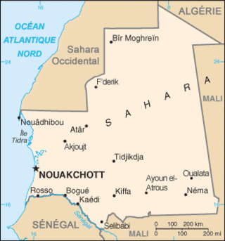Kaart van Mauritanië