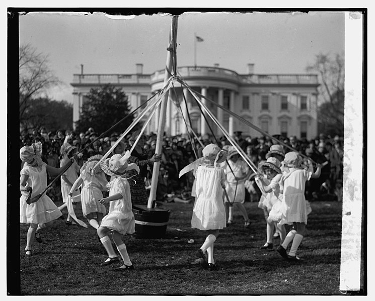File:May Pole dance, Easter egg rolling, 4-1-29 LCCN2016843551.jpg