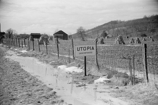 Melting snow, Utopia, Ohio, photographed by Arthur Rothstein, 1940