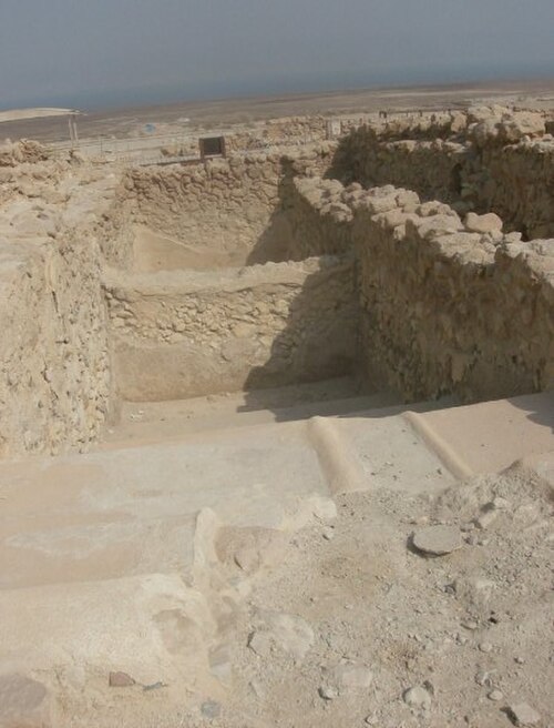 Excavated mikveh in Qumran, Israel