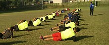 Youth players of Minerva in training, in 2020. Minerva Punjab FC Team Players.jpg