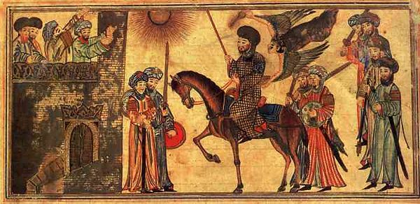 Submission of Banu Nadir to the Muslim troops (14th-century painting)