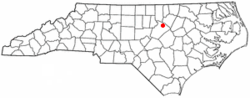 Location of Wake Forest, North Carolina