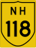 National Highway 118 marker