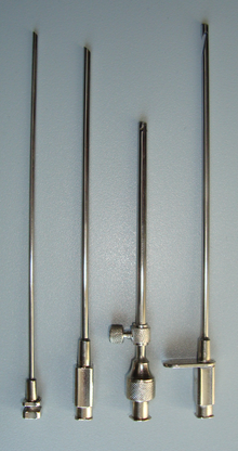 Instruments for needle biopsy of the pleura. Needle biopsy of the pleura.PNG