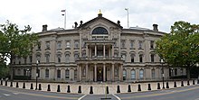 While in Trenton, the U.S. Department of State operated from the State House, pictured here in 2014. New Jersey State House north panorama.jpg