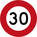 (R1-1) 30 km/h speed limit (Used till 2016)