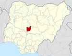 Map of Nigeria highlighting the Federal Capital Territory