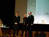 Nobel Laureates in Chemistry 2005 on stage (restored).jpg