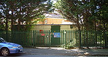 Surface access to the never-completed North End tube station on Hampstead Way. North End tube station (surface level).JPG