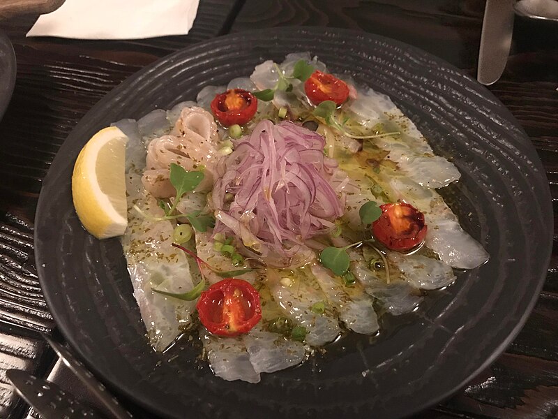 File:Olive flounder carpaccio.jpg