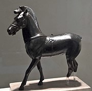 تندیس برنز یک اسب ، بازیگران جامد ، اوایل قرن ۵ قبل از میلاد ، کارگاه Argive.