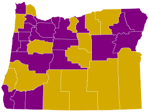 Oregoni Demokrata Elnökök Elsődleges Választási Eredményei megyék szerint, 2008.svg