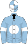 Light blue, white disc and armlets, quartered cap