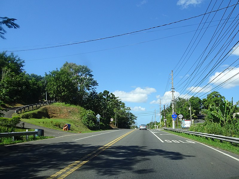 File:PR-111, km 12.8, acercándose a intersección PR-422, Bo. Capá, Moca, Puerto Rico, viajando al oeste (DSC04042).jpg