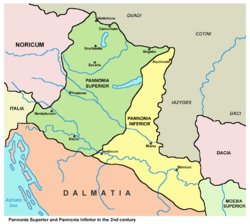 Карта на Долна Панония (в жълто)