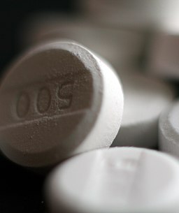 Paracetamol acetaminophen 500 mg pills crop