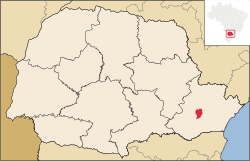 クリチバ市の位置（パラナ州）の位置図