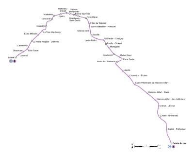 Geografie preciza pado de pariza metrolinio 8.