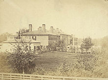 The former Parliament of Upper Canada from Front Street, 1856 ParliamentBuildingsFrontStreet.jpg