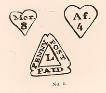 London Penny Post postmark and heart-shaped timestamps Penny Post 1680.jpg