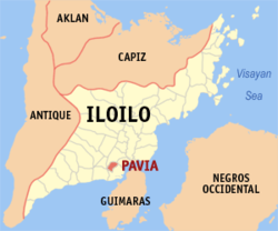 Mapa de Provincia de Iloílo con Pavia resaltado