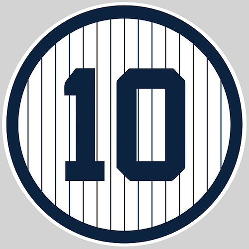 Phil Rizzuto's number 10 was retired by the New York Yankees in 1985.