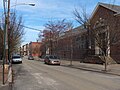 Brown Street, Fairmount, Philadelphia, PA 19130, looking west, 2200 block, Martin School on the right