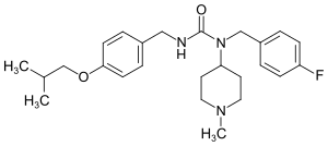 N-(4-Fluorphenylmethyl)-N-(1-methylpiperidin-4-yl)-N'-(4-(2-methylpropyloxy)phenylmethyl)carbamid