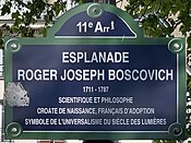 Plaque Esplanade Roger Joseph Boscovich - Paris XI (FR75) - 2021-05-23 - 1.jpg