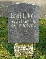 Plau am See Jewish cemetery (2008) Emil Elkan.jpg