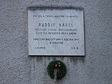 Praha - Košíře, V Cibulkách 47, pamětní deska Rudolfa Karla